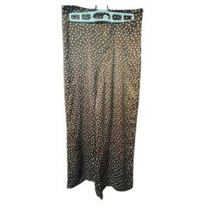URBAN OUTFITTERS Vintage Brown Polka Dot Wide Leg Zip Pant Women Size S